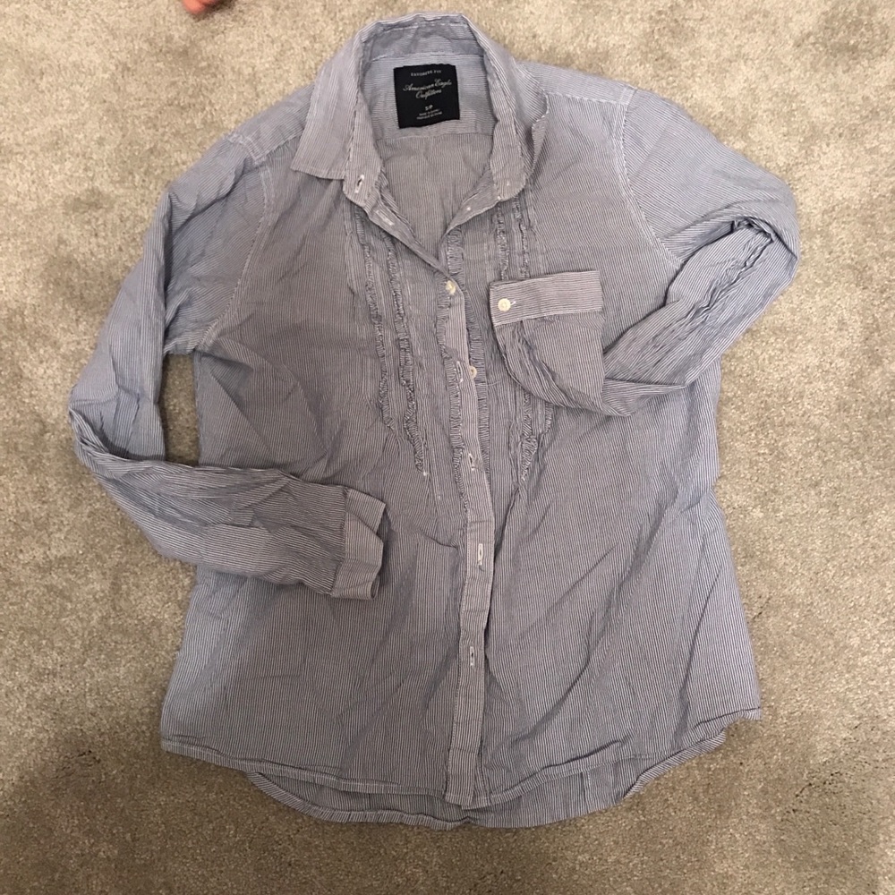 American Eagle Outfitter blue strip shirt size S